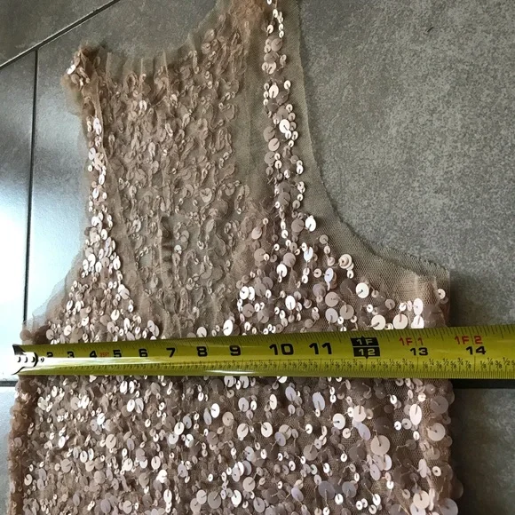 Blush Mesh Tank with sequins Small - Picture 3 of 8